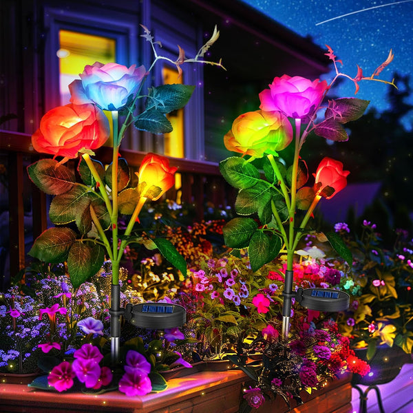 Anordsem Rose Lights Solar Powered for Women: Garden Light Waterproof for Yard