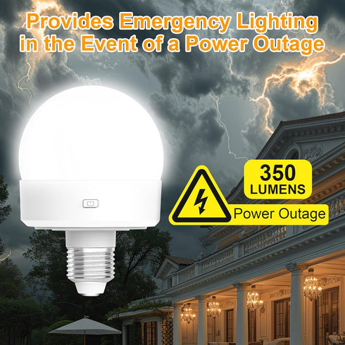 Rechargeable Battery Operated Light Bulbs, 300LM E26 Screw in (Magnetic Detachable) Light Bulb for Lamps with Remote Control Dimmable Timer, Wireless Puck Emergency Lamp for Non-Hardwired Wall Sconce by Kandicyar