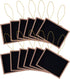 Super Z Outlet Mini 3" x 4" Wooden Frame Hanging Chalk Blackboard for Arts & Crafts, 12 Pack