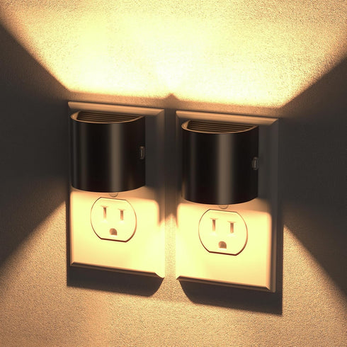 2 Pack, 3-Level Dimmable Night Lights Plug into Wall, LED Night Light Soft Glow Night Lights with Dusk to Dawn Sensor
