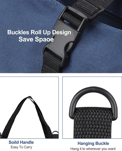 Roll Up Tool Bag, 16OZ Canvas Wrench Roll Up Pouch, Multi-Purpose Tool Organizer with 5 Zippered Pockets