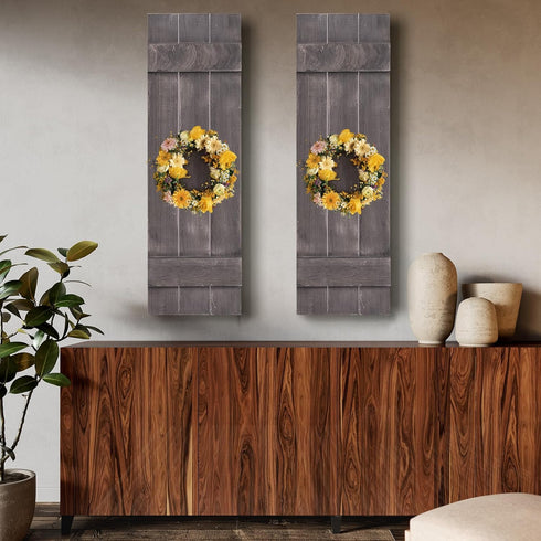 GOFLAME Wood Shutters for Wall Decor, Reclaimed Wood Board and Batten, Exterior & Interior Rustic Farmhouse Window