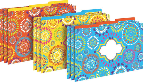 Barker Creek Legal-Size Designer File Folders, Moroccan Multicolor, Bright and Beautiful Legal File Folders