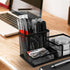 M&G Mesh Pen Holder Desk Organizer, Black, 3 Compartments, Metal Office Supply with Sticky Notes Holder