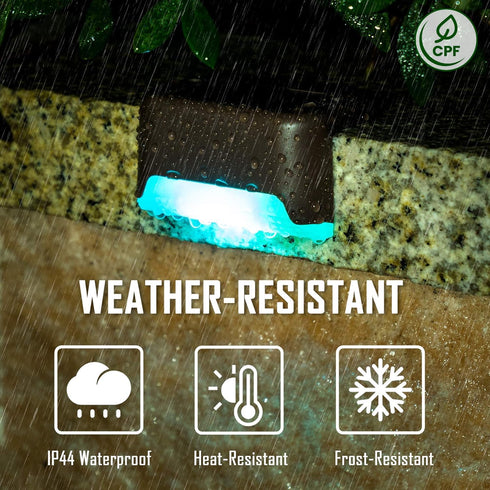 16 Pack SOLPEX Color Changing Solar Deck Lights, Waterproof LED Lights for Decks,Stairs,Fences,Yards and Patios