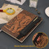 Vintage Elephant Embossed Leather Notebook with Ballpoint Pen, A5 Hardcover Notebook for Business Notepad, Red Copper