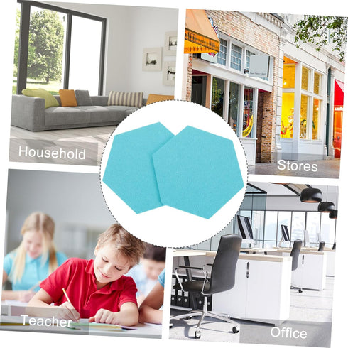 STOBOK 12 Pcs Felt Backdrop Wall Sticker with Self-adhesive Cork Board Tiles for Small Bulletin Board Decor