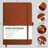 RETTACY Graph Paper Notebook - Graph Grid Paper Notebook with 192 Pages, Notebooks for Work, School, 100 GSM Paper, Leather Hardcover, Inner Pocket, 5.7'' × 8.3'' (Brown) by RETTACY