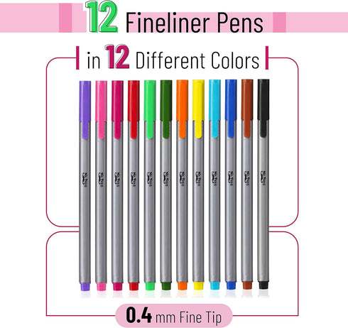 Mr. Pen- Fineliner Pens, 12 Pack, Pens Fine Point, Colored Pens, Bible Journaling Pens, Journals Supplies, School Supplies, Pen Set, Art Pens, Writing Pens, Fine Tip Markers by Mr. Pen