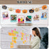 White Wood Bulletin Board Roll, Reusable Waterproof Erasable Fabric for Classroom Decor, 15.55" x 472.44"