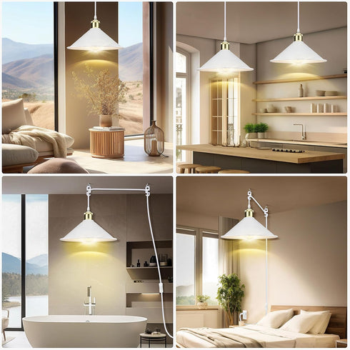 13FT LYOOWNG Plug in Pendant Light, Bigger Hanging Lights with Plug in Cord On/Off Switch, Industrial Plugin Hanging