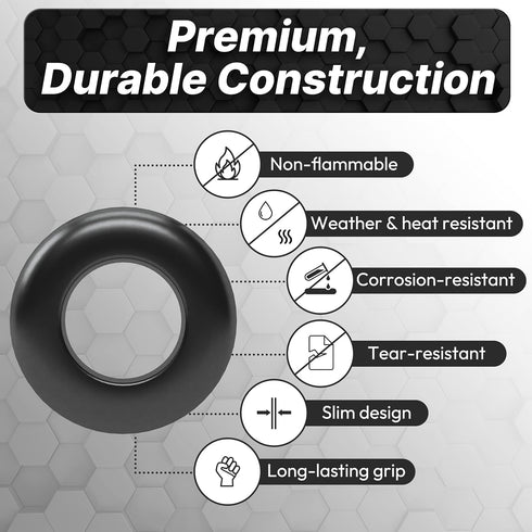 InstallGear 180pc Assorted Rubber Grommet Kit - 8 Sizes for Wiring Automotive, Rubber Wire Grommets