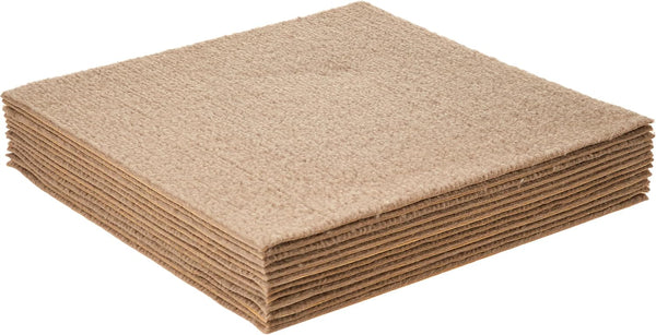 Nexus Self Adhesive 12-Inch Carpet Floor Tiles, 12 Tiles - 12" x 12", Tan Peel & Stick DIY Flooring for Home