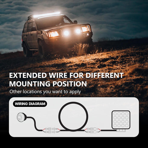 2PCS 16 3 (2 Packs) MADCATZ AWG Feet Wiring Harness Extension Kit for LED Light Bar, Work Light, Off Road Lights, Fog
