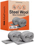 MaPorch Stainless Steel Wool Mouse Hole Filler, 2-Pack, 3.2 in x 7.5 ft, Flexible Rodent Defense with Gloves & Scissors