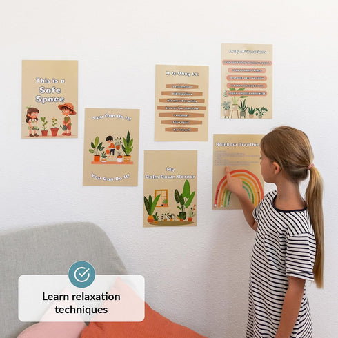 ODOXIA Calm Down Corner | Classroom and Special Education | Plants Themed Sensory Calming Corner Kit with Sensory Mats