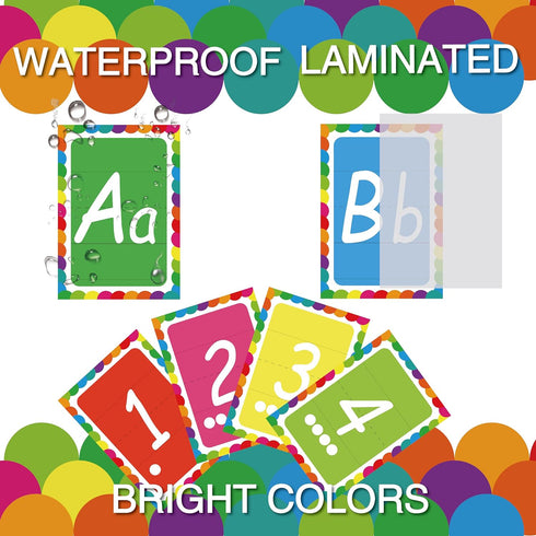YIYDONG 36 Set, Set Alphabet Bulletin Board Alpethabet Line ABC Number Poster Classroom Decorating Preschool English