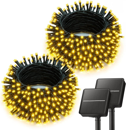 Brightown 2 Pack Solar String Lights Outdoor Waterproof, 80FT 200 LED Solar