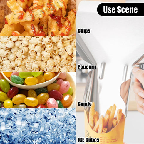 Popcorn Scoop and Salt Shaker, Stainless Steel Scooper for Filling Foods into Bags, Home Theater Popcorn Machine