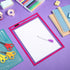 Nezyo 50 Pieces Dry Erase Pockets, Reusable Plastic Sleeves for Classroom, Shop Holder Order Pockets (Rose Red)