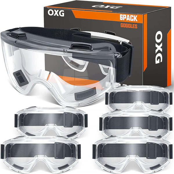 6 Pack Safety Goggles, ANSI Z87.1 Anti-Fog Protective Glasses for Men Women Eye Protection
