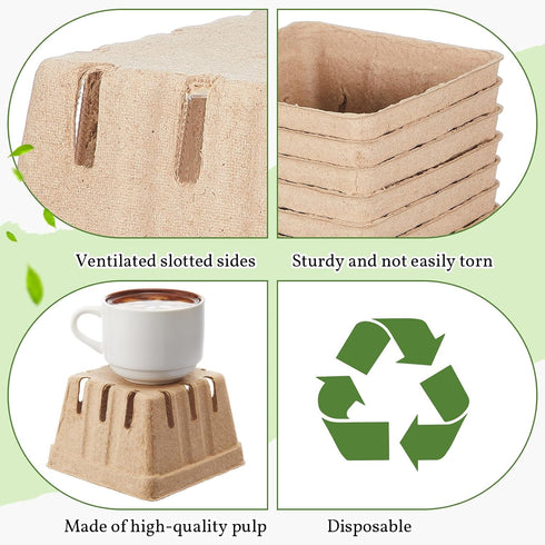 Reallnaive 20 Pack 1 Natural Pulp Fiber Berry Basket Pint, Small Molded Produce Vented Basket for Farmers Market, Fruit