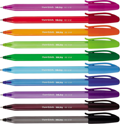 Paper Mate InkJoy 100ST Ballpoint Pens - Medium Point (1.0mm) in Fun Colours, 10 Count
