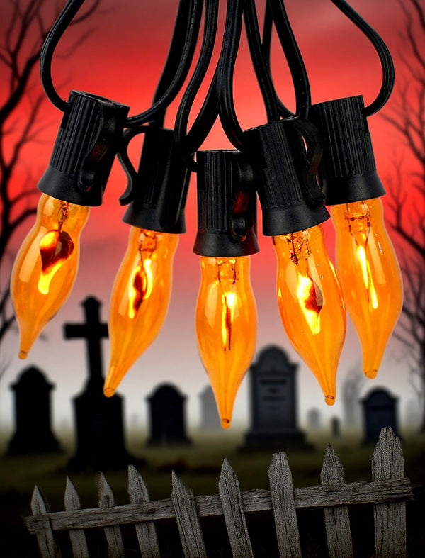 Adirxon Rustic Elegance, 50Ft Outdoor Flickering Flame Edison String Lights with 25 Bulbs,