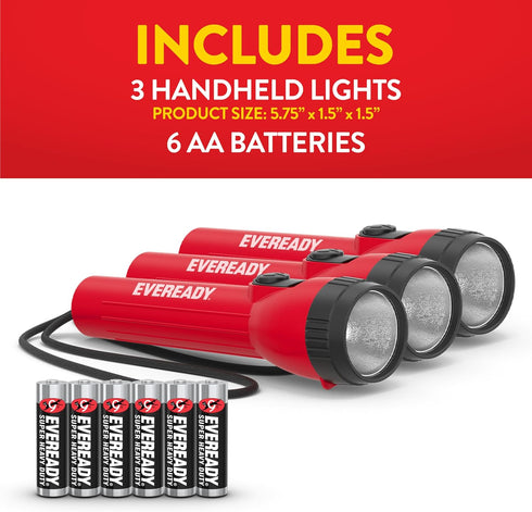 (3-Pack), EVEREADY LED Flashlights Bright Flashlights for Emergencies and Camping Gear, Power Outage Flash Light, AA