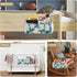 SyXIOP Chic White Clematis Flowers Teal Background Bedside Storage Bag Organizer Table Cabinet Storage Organizer