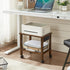 YUFAM 2 Tier Under Desk Printer Stand with Storage, Small Printer Table with Charging Station, Rolling Printer Cart
