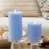 3" 4.5", Luminara Sea Glass Flameless Candle, Cornflower x Moving LED Flame Pillar with Timer, Battery Operated, Real