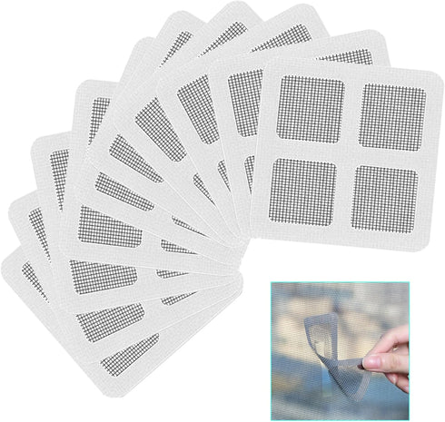 Window Screen Repair Patches - 10 Patches for Screen Door and Window Screen Tears, 4"x 4"