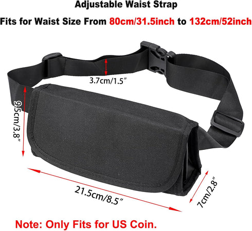 BSTKEY Pack US Coin Holder Coin Dispenser, Fanny with Banknote Waiters Purse Coin Sorter Coin Organizer, Black Coin