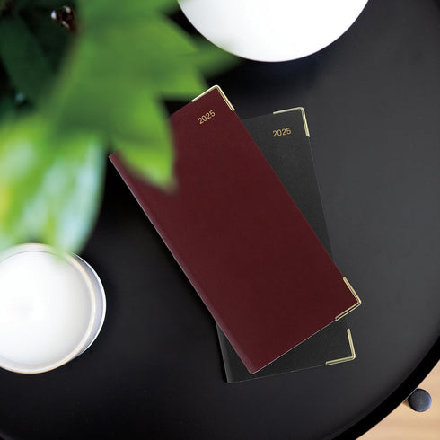 Letts of London Classic Slim Week to View Planner, Burgundy, 8.63-inch Length, Monthly Planners