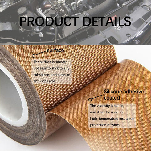 Hoerev 5mil x 3/4" x 33 Yards Glass Cloth Coated PTFE Adhesive Tape for Non-Stick Surface, 3D Printing