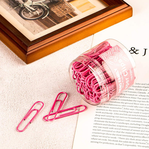 Jumbo Paper Clips, 2 Inch Large Paper Clip, 100 pcs (Jumbo, Pink)