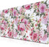 Pink Desk Mat Mouse Pad for Women - Extra Large 35.4" x 15.7" Non-Slip Rubber Base for Game Office, Roses Wreath