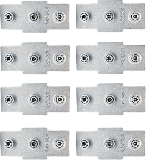 8 Pcs 25mm Straight Line 3 Way Square Tube Connector, Aluminum Alloy