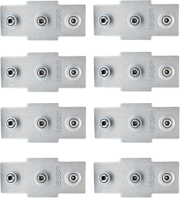 8 Pcs 25mm Straight Line 3 Way Square Tube Connector, Aluminum Alloy