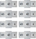 8 Pcs 25mm Straight Line 3 Way Square Tube Connector, Aluminum Alloy