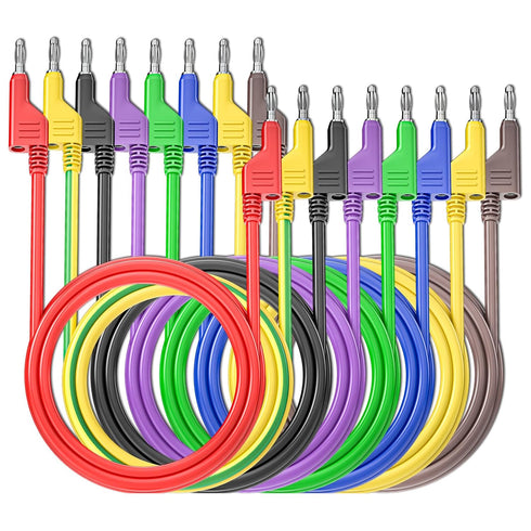 Goupchn 4mm Stackable Banana Plug Test Leads, 8PCS Silicone Wires 3.3ft/1m for Electrical Testing 1000V/15A