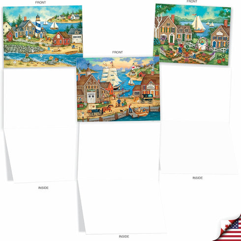 The Best Card Company - 10 Blank Note Cards Boxed (4 x 5.12 Inch) - Architecture, Assorted All Occasion Cards