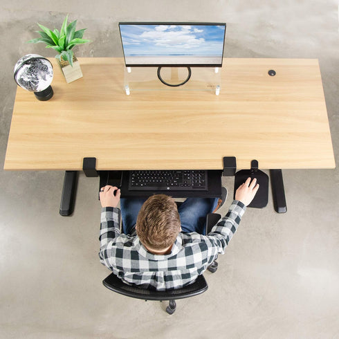 VIVO 360 2 inch MOUNT-MS01A Clamp-on Mouse Pad Holder Platform, Adjustable Under Desk Rotating Tray Rest Extension