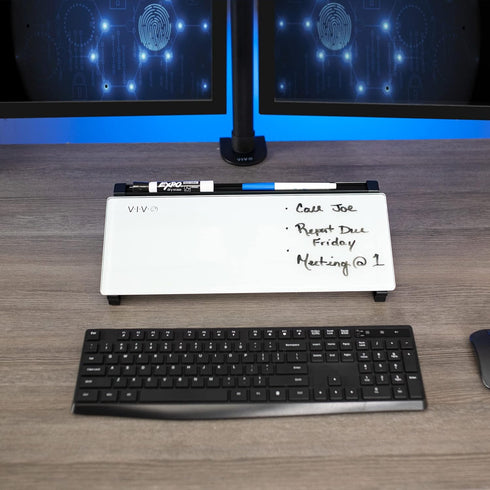 VIVO 16 x 7 inch Desktop Whiteboard with Marker Slot, Non-Streak White Surface, Black Frame