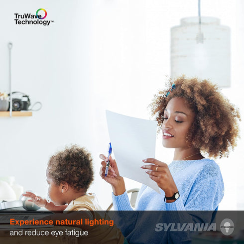 A19 Bulb, 100W 15W, 1600 Dimmable, 3500K, 4 Pack (42277) Sylvania LED TruWave Natural Series Light Equivalent