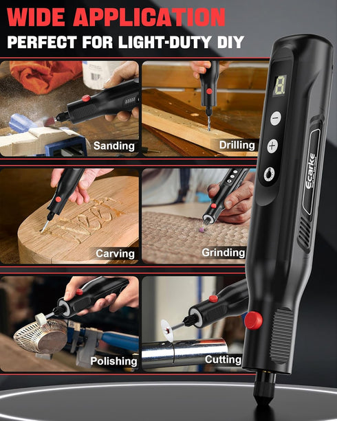 18V 25000RPM 5-Speed 108 Ecarke Cordless Rotary Tool Kit Compatible with Milwaukee Battery, & Accessories, Dog Nail