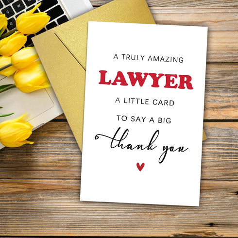 PUGAILA Cute Thank You Card for Lawyer, Thank You Lawyer Card, Lawyer Appreciation Gifts for Men Women, Lawyer