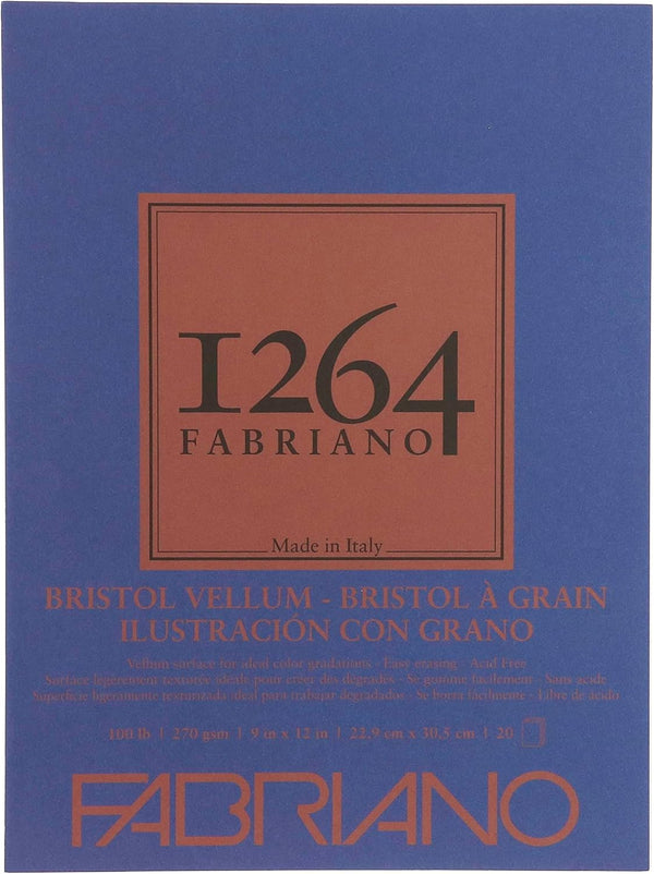 Fabriano 1264 Bristol Pad, 9 x 12, White by Fabriano