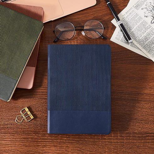 Lined Journal Notebook for Women Men, 216 Pages A5 Leather Cover Aesthetic Journal, 100 GSM Thick Paper, Khaki